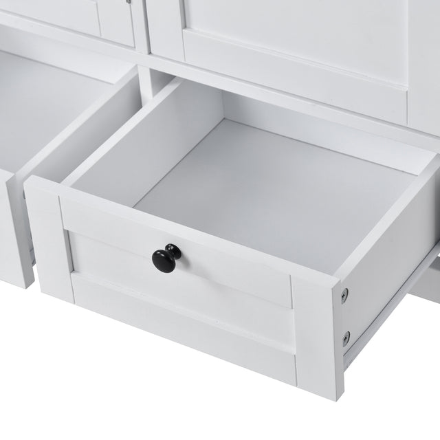 U_STYLE 44.9'' Accent Cabinet Modern Console Table Sideboard for Living Room Dining Room With 3 Doors, 3 Drawers