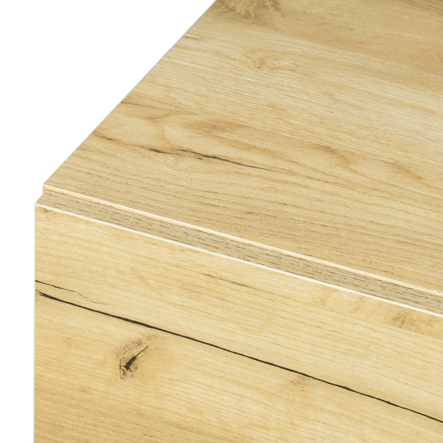 MDF UP And Down WALL-MOUNTED TV Cabinet With Three Drawers & LED Lights,OAK