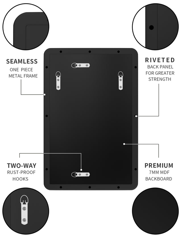 Metal Rectangles Wall Mirror