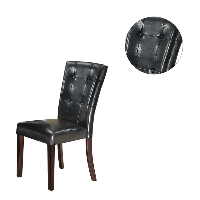 Leather Upholstered Dining Chair, Black(Set of 2)