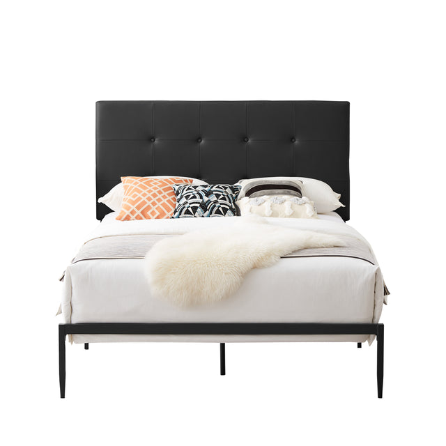 B112 Queen bed PVC cover haedboard with Sponge interlayer.  Strong iron frame with high temperature paint