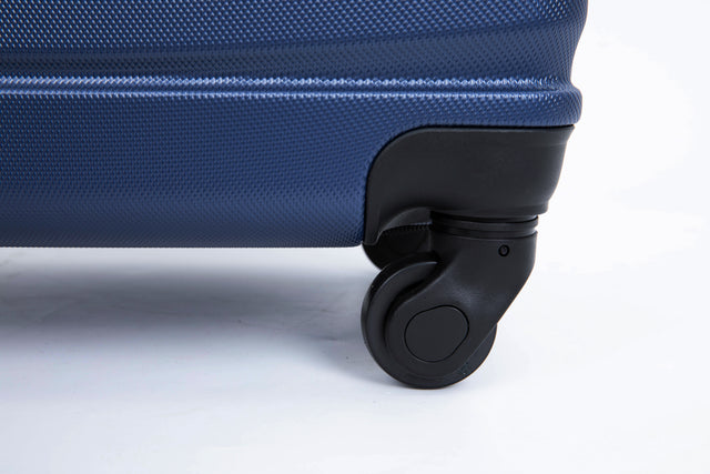 Expandable 3 Piece Luggage Sets ABS Lightweight Suitcase with Two Hooks, Spinner Wheels, TSA Lock, (20/24/28) Blue