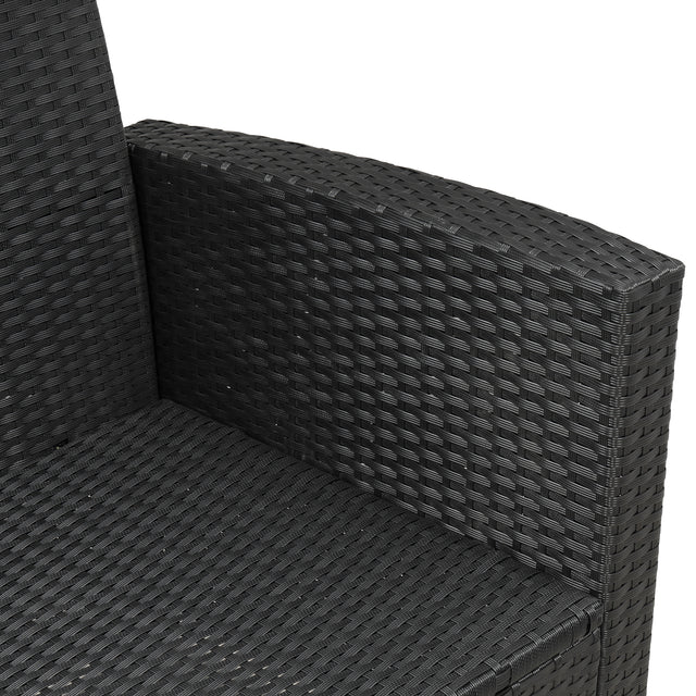 TOPMAX 6-Piece Patio Furniture Set Outdoor Sectional Sofa with Glass Table, Ottomans for Pool, Backyard, Lawn (Black)