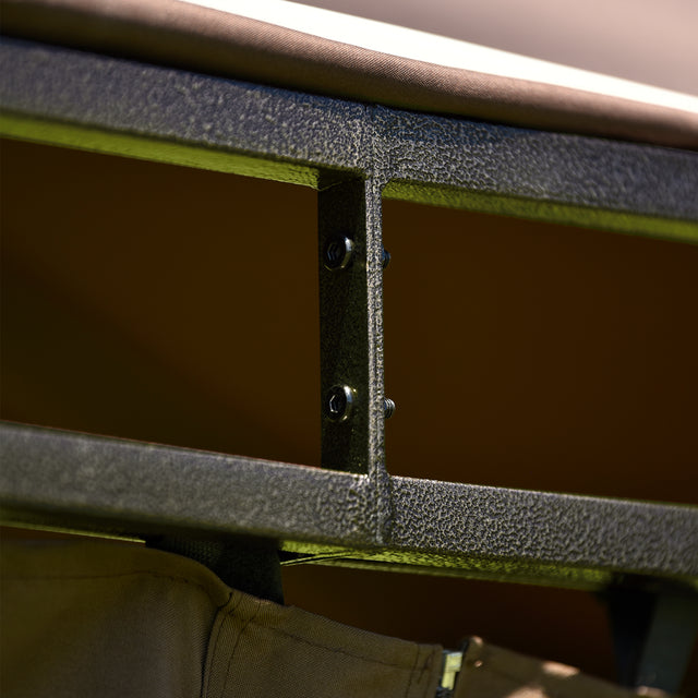 TOPMAX 9.8Ft. Wx9.8Ft.L Outdoor Iron Vented Dome Top Patio Gazebo with Netting for Backyard, Poolside and Deck, Brown