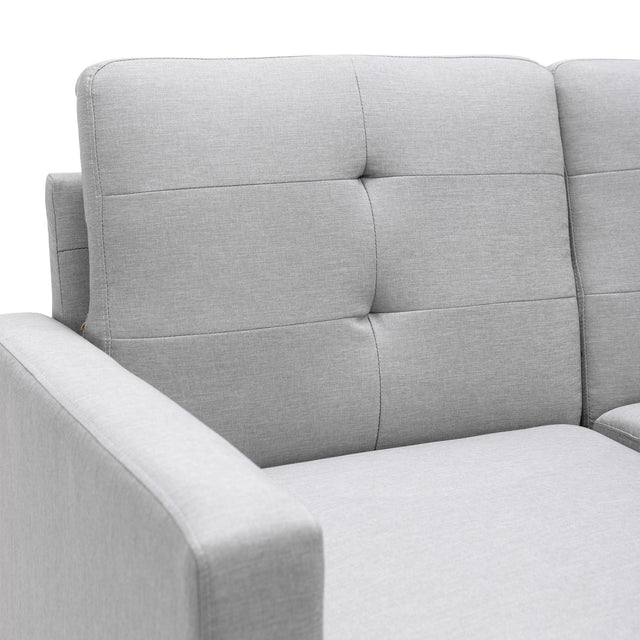 78.3" Convertible Sleeper Sofa Bed,Linen Pull Out Couch with Storage Chaise,Sleeper Counch with Memory Foam Mattress for  Small Space Living Room Bedroom Office,Light Gray