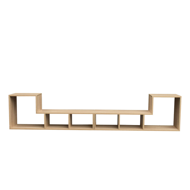Double L-Shaped Oak Stand,Display Shelf ,Bookcase for Home Furniture,Rustic oak