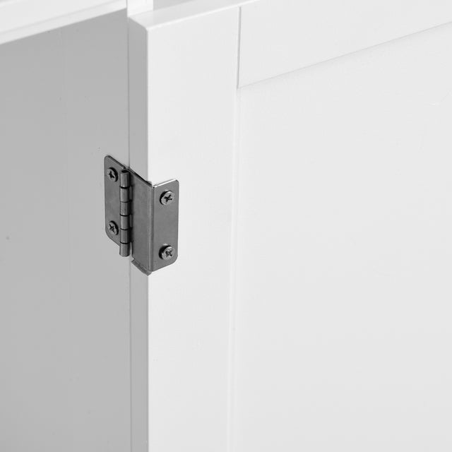 Bathroom Storage Cabinet, White Floor Cabinet with 3 Large Drawers and 1 Adjustable Shelf