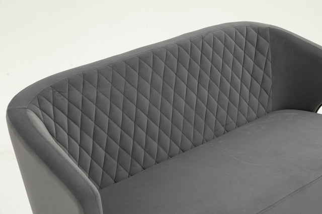 Twin Size Love seat Accent Sofa with Golden Metal Legs, Living Room Sofa with Tufted Backrest, 600 Pounds Weight Capacity