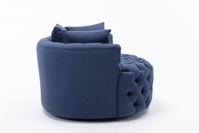 Modern  Akili swivel accent chair  barrel chair  for hotel living room / Modern  leisure chair  Navy  fabric
