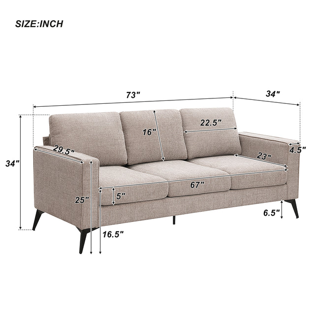 [VIDEO provided] [New]Modern 3-Piece Sofa Sets with Sturdy Metal Legs,Chenille Upholstered Couches Sets Including 3-Seat Sofa, Loveseat and Single Chair for Living Room Furniture Set (1+2+3 Seat)