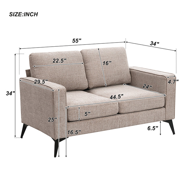 [VIDEO provided] [New]Modern 3-Piece Sofa Sets with Sturdy Metal Legs,Chenille Upholstered Couches Sets Including 3-Seat Sofa, Loveseat and Single Chair for Living Room Furniture Set (1+2+3 Seat)