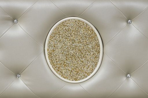 Jasmine King 5 Pc Unique LED Vanity Bedroom Set made With Wood in Beige