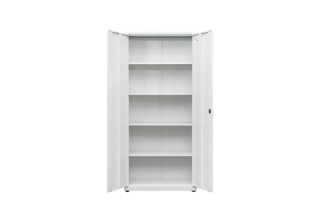 High Storage Cabinet with 2 Doors and 4 Partitions to Separate 5 Storage Spaces, Home/ Office Design
