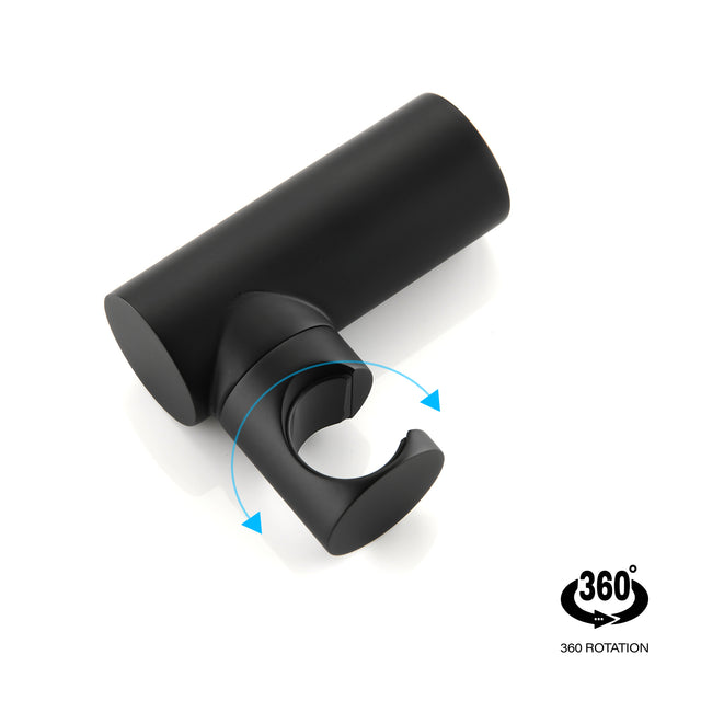 Contemporary matte black wall mounted bathroom shower set