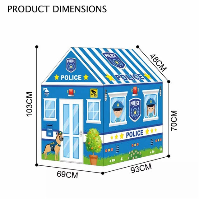 New Police Large Kid Play Tent, Kids Castle Tent House Camping Tents for Kids Indoor Outdoor