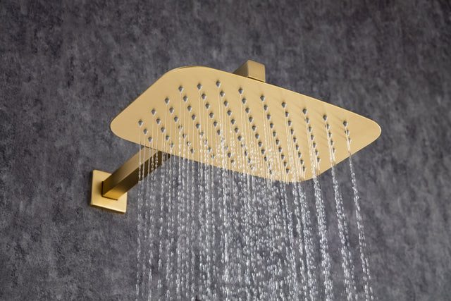 Shower Faucet Set Shower System with 12 Inch Rain Shower Head and Handheld, Bathroom Shower Combo Set Wall Mounted System Rough-in Valve Body and Trim Included.