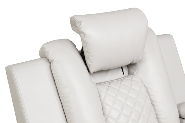 Benz LED & Power Recliner Chair Made With Faux Leather in Ice