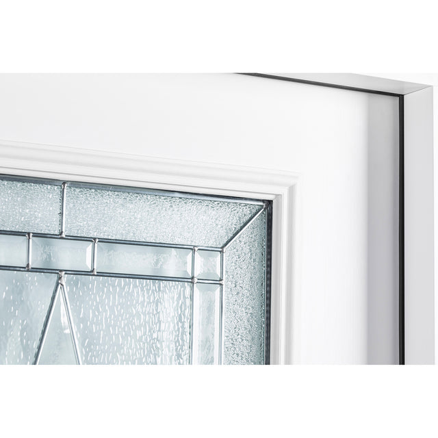 37.5inx81.5in Left Hand Inswing Decorative Glass- Zinc Caming  Fiber Glass Prehung Entry Door .