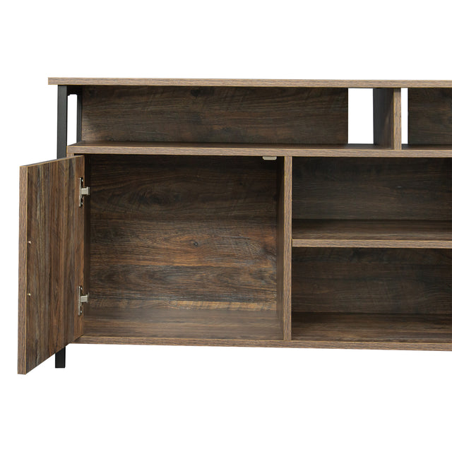 TV Stand ,Modern Wood Universal Media Console with Metal Legs, Home Living Room Furniture Entertainment Center, espresso