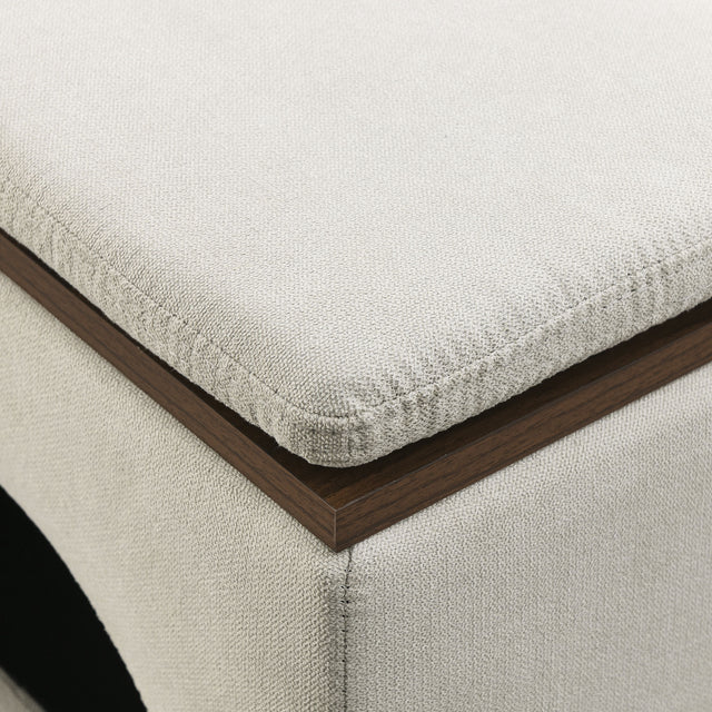 [Video] Welike 25"W Modern design hollow storage ottoman, upholstery, coffee table, two small footstools, easy storage and wide use
