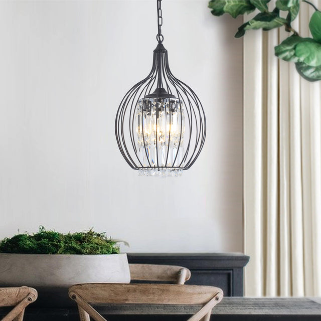 Modern American spherical crystal chandelier -3 bulbs -E12 lamp holder