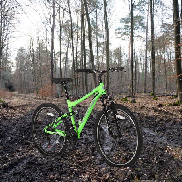 S26206 26" 21-Speed Bicycle for Adult, Front and rear shock absorption, Camping Bicycle, Height Adjustable ,Mountain Bicycle for Roadways, Mountains bike