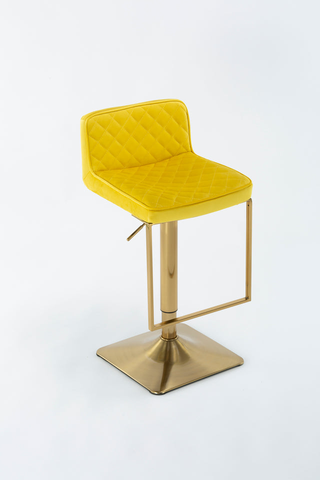 SUPERJARE Bar Stools  - Swivel Barstool Chairs with Back, Modern Pub Kitchen Counter Height，velvet, ( 1pc/ctn )