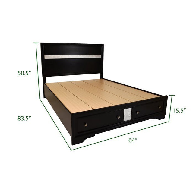 Traditional Matrix Queen 5-N Pc Storage Bedroom set made with Wood in Gray
