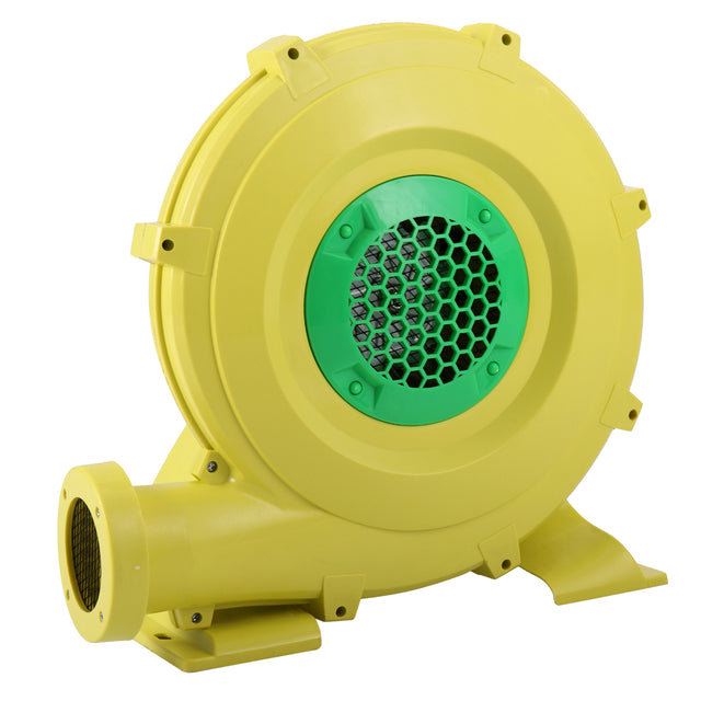 450 W Air Blower, Pump Fan for Inflatable Bounce Castle, Water Slides, Safe, Portable - Yellow and Green