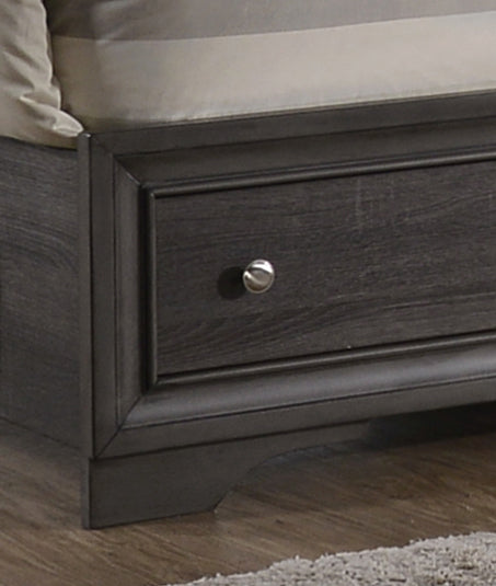 Traditional Matrix King 5-N PC Storage Bedroom Set in Gray made with Wood