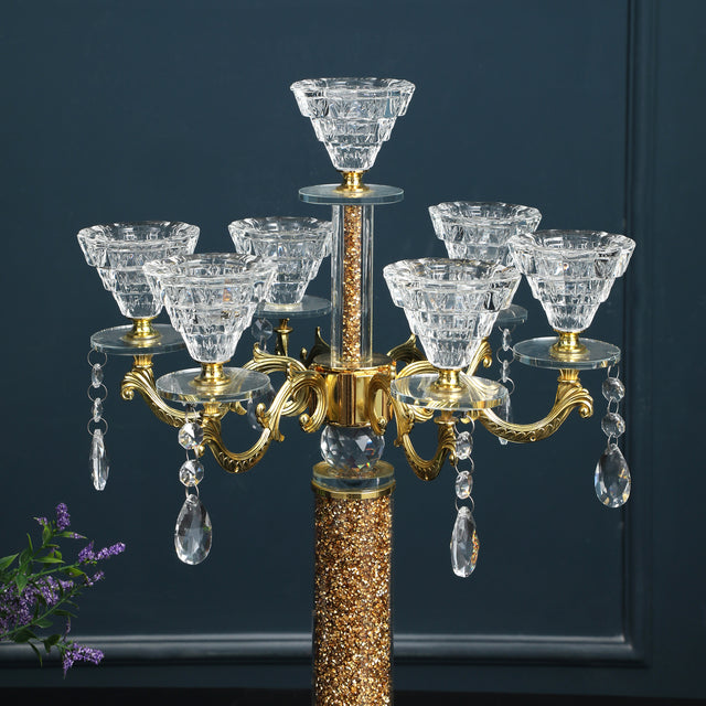 Ambrose Candle Holder with Pendants (Holds 7 Candles)