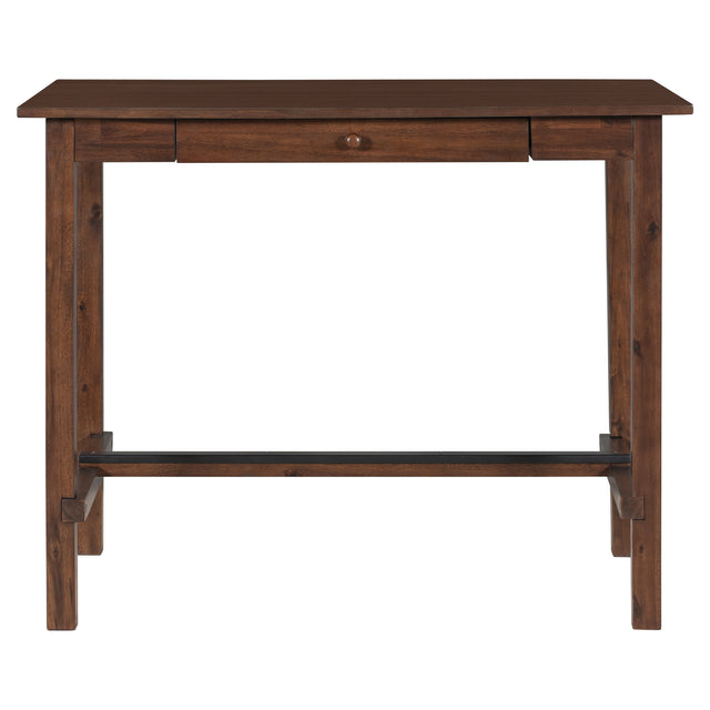 TOPMAX Casual Counter Height Wood Dining Table with Storage Drawer for Small Places, Walnut