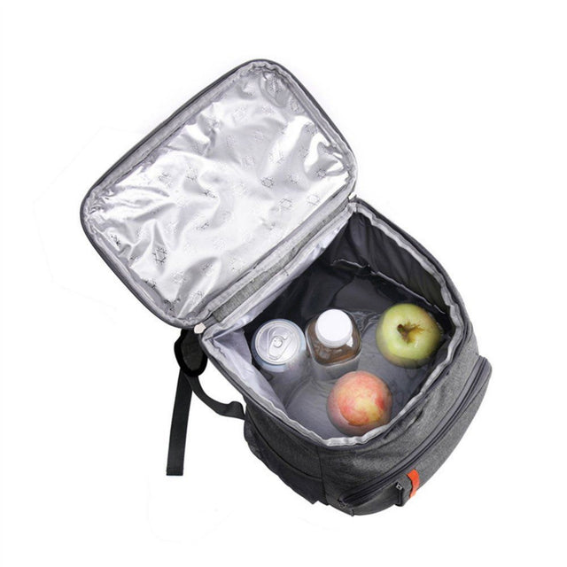 Large Capacity Heat Preservation Backpack Water-Proof Bag Grey
