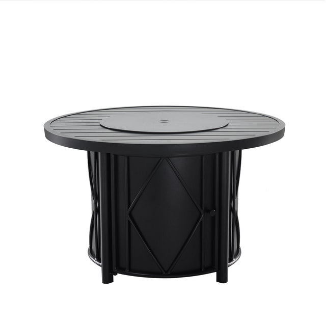 Ultimate Outdoor Elegance: 40" Round Aluminum Propane Patio Firepit Table - Stylish, Durable, and Cozy for Perfect Gatherings and Relaxation