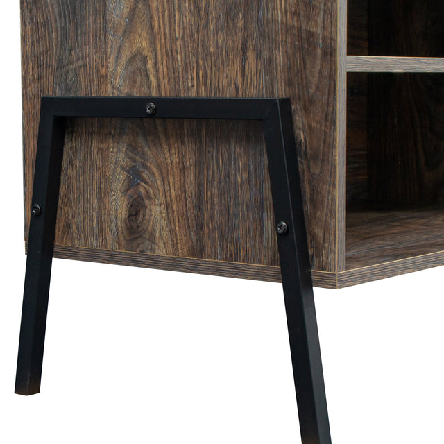 Mid-century modern TV cabinet wooden TV console media cabinet with storage space and brown home entertainment center for living room, bedroom and office,espresso