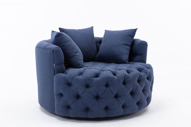 Modern  Akili swivel accent chair  barrel chair  for hotel living room / Modern  leisure chair  Navy  fabric