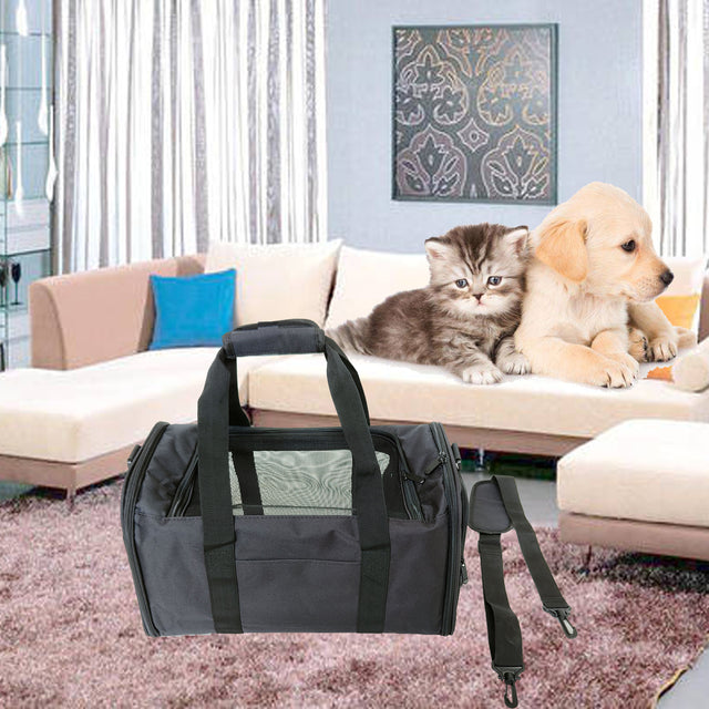 Dog bag Airline Approved Large Soft-Sided Collapsible Pet Travel Carrier for Dog Puppy,Cats,2 Kitty,Portable Dog Travel Carrier with 5 Doors,1 Storage Pockets,Removable Pads Easy to clean up