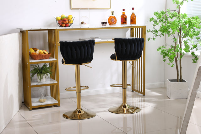 Bar Stools with Back and Footrest Counter Height Dining Chairs (2PCS/CTN)
