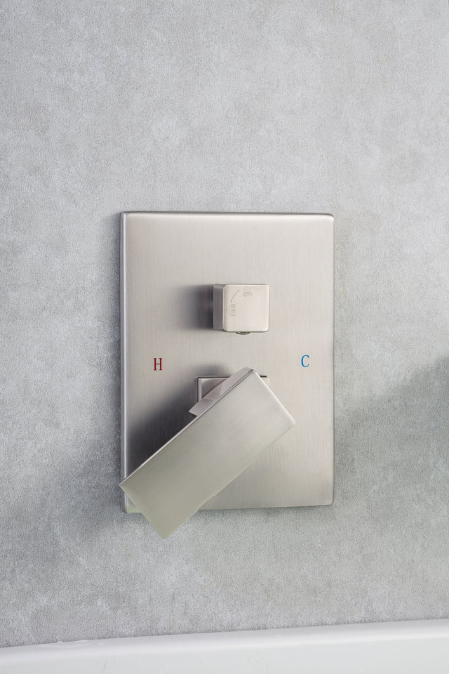 Waterfall Tub Faucet Wall Mount Roman Tub Filler Chrome Single Handle Brass Bathroom Bathtub Faucet with Hand Shower