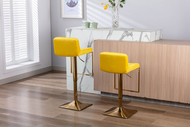 SUPERJARE Bar Stools  - Swivel Barstool Chairs with Back, Modern Pub Kitchen Counter Height，velvet, ( 1pc/ctn )