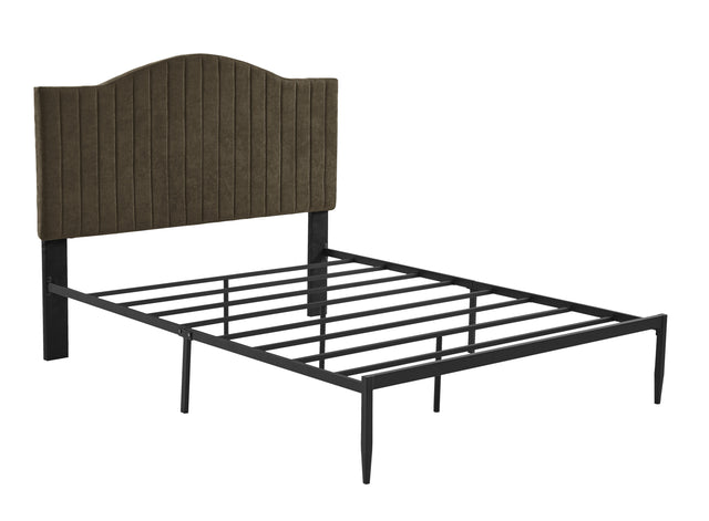 B111 Full bed Beautiful line stripe cushion headboard  Strong iron frame with high temperature paint