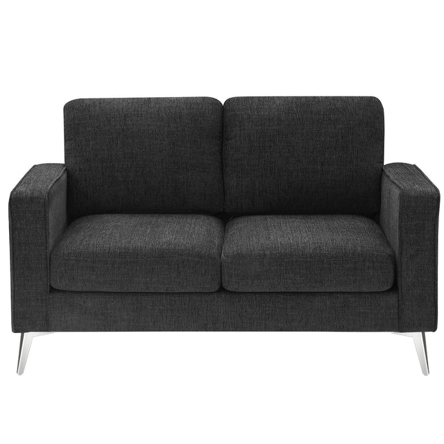 [VIDEO provided] [New]Modern 3-Piece Sofa Sets with Sturdy Metal Legs,Linen Upholstered Couches Sets Including 3-Seat Sofa, Loveseat and Single Chair for Living Room Furniture Set (1+2+3 Seat)