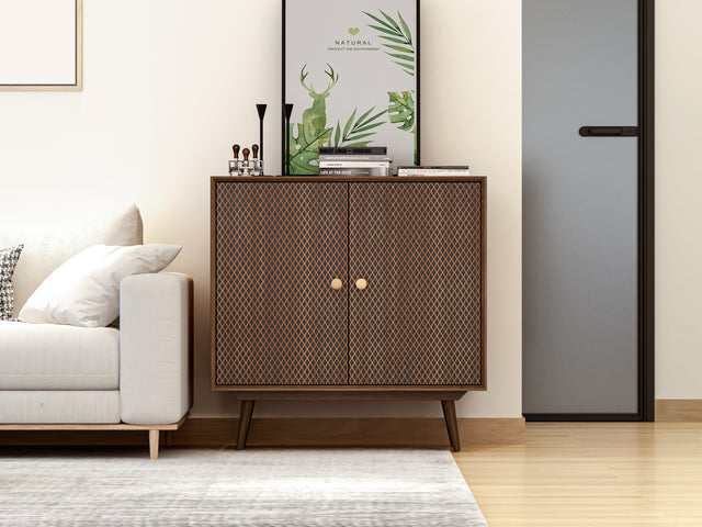 2 door cabinet, with 3D printed elements, for Bedroom, Living Room, Sofa Couch, Hall, Easy Assembly