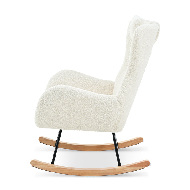 Rocking Chair - with rubber leg and cashmere fabric, suitable for living room and bedroom