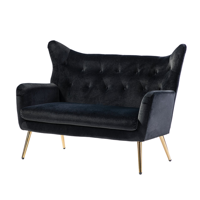 Pheneos 50" Loveseat with Tufted Wingback and Metal Legs