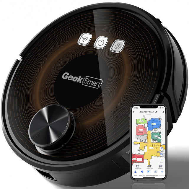 Geek Smart L8 Robot Vacuum Cleaner and Mop, LDS Navigation, Wi-Fi Connected APP, Selective Room Cleaning,MAX 2700 PA Suction, Ideal for Pets and Larger Home(Banned from selling on Amazon)
