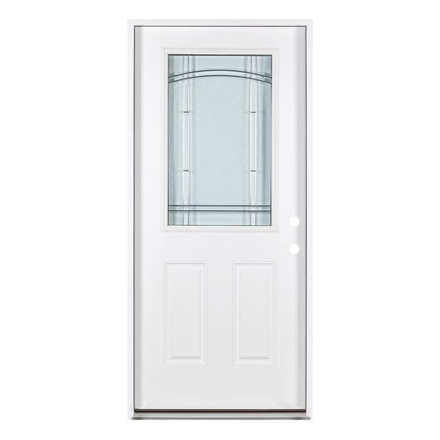 37.5inx81.5in Left Hand Inswing Decorative Glass- Zinc Caming  Fiber Glass Prehung Entry Door .