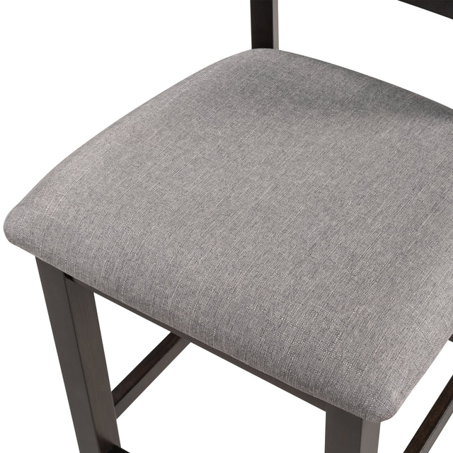 TREXM Set of 4 Wooden Counter Height Dining Chair with Padded Chairs, Espresso