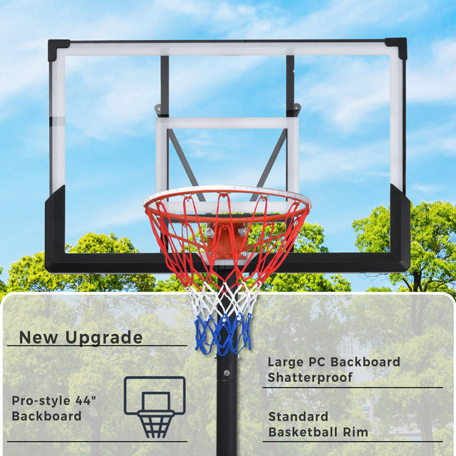 Portable Basketball Hoop Basketball System 4.76-10ft Height Adjustable for Youth Adults LED Basketball Hoop Lights, Colorful lights, Waterproof，Super Bright to Play at Night Outdoors,Good Gift for Kid