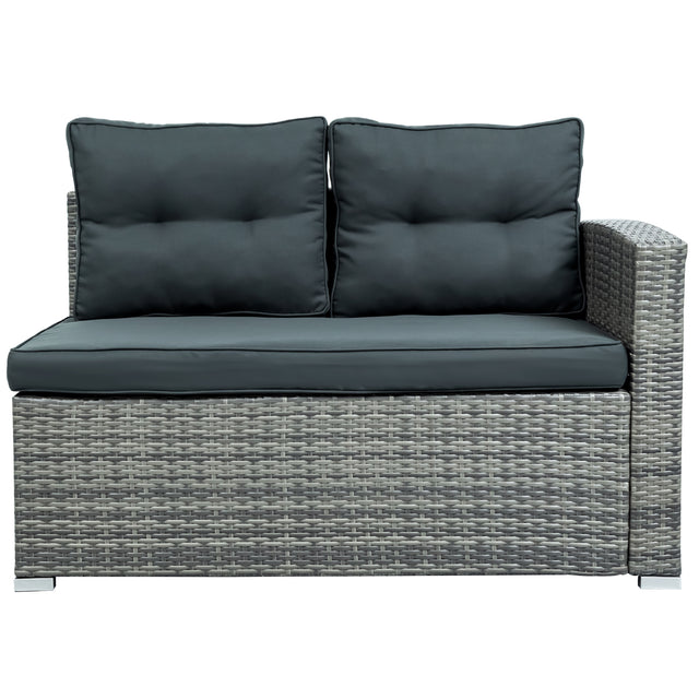 U_STYLE Outdoor Furniture Sofa Set with Large Storage Box